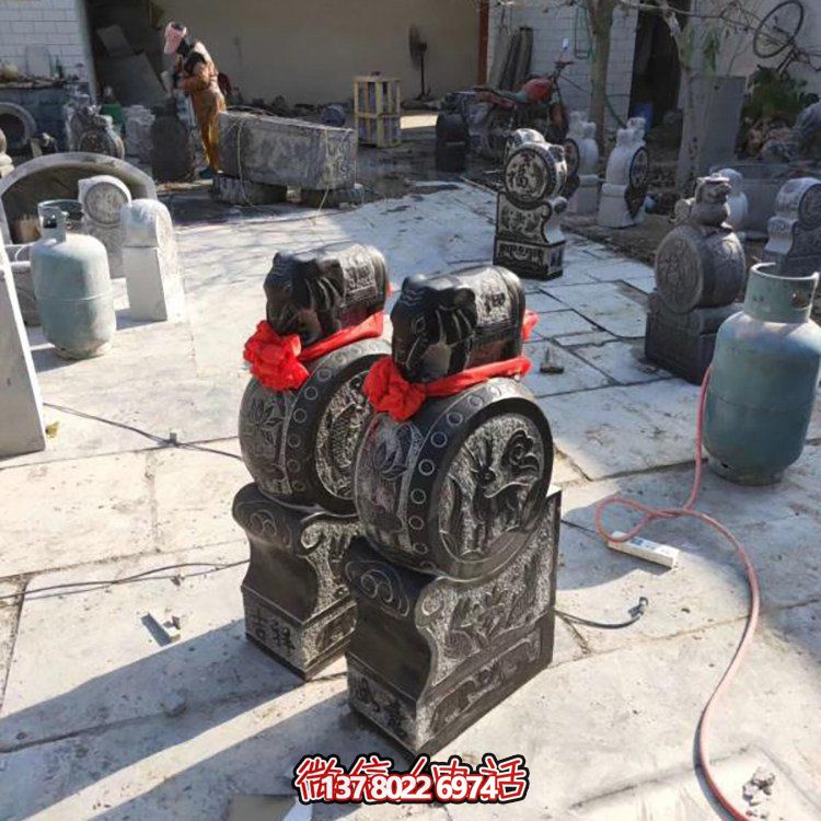 精美大理石仿古舊門墩雕塑，打造完美中式庭院