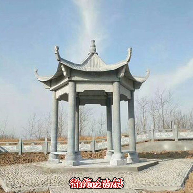 中式園林石亭恢復(fù)古樸，演繹雄偉
