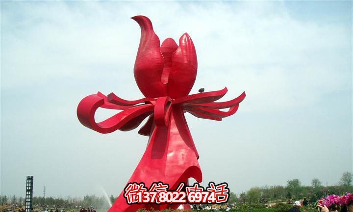 大型紅色不銹鋼雕塑紫荊花，給你的廣場(chǎng)帶來(lái)美景