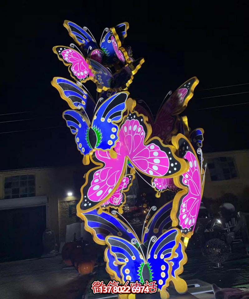 玻璃鋼蝴蝶雕塑，彩繪操場裝飾