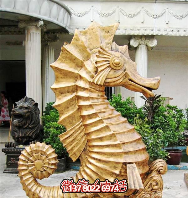 海馬玻璃鋼雕塑，創(chuàng)意林里擺放裝飾