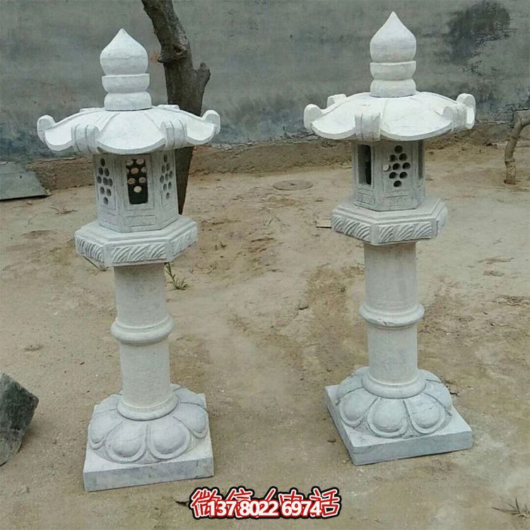 太陽(yáng)能仿古中式大理石石燈，點(diǎn)亮你的花園