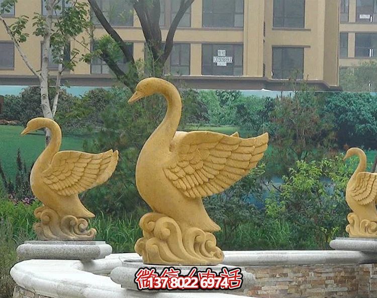精美天鵝雕塑，唯美別墅景觀裝飾