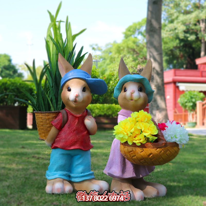 玻璃鋼兔子雕塑，只有可愛而不失大氣！