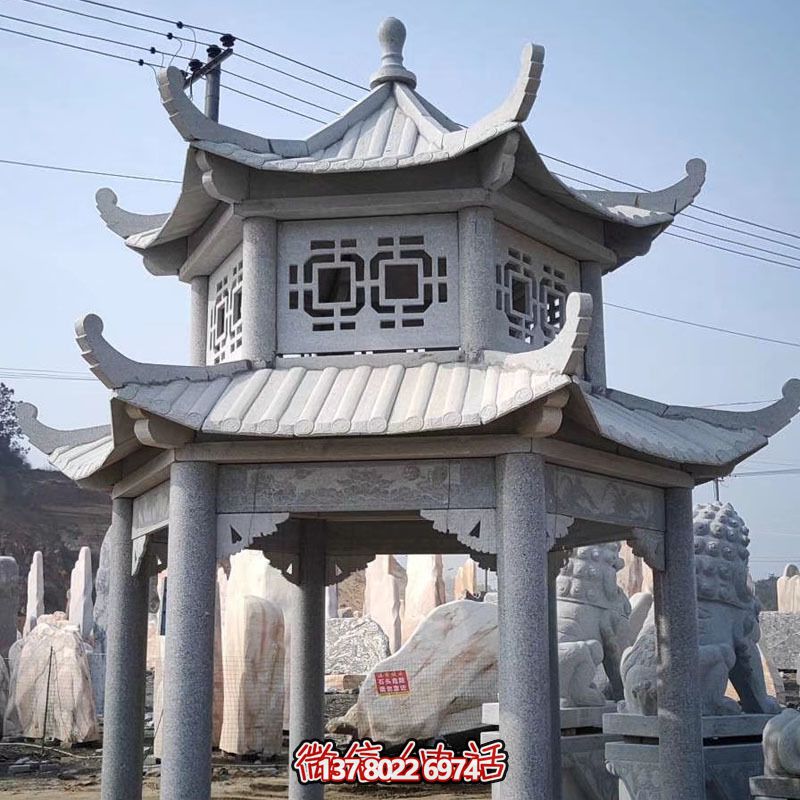 雙層仿古建涼亭，裝點(diǎn)花園、廣場(chǎng)，增添雕塑藝術(shù)氣息