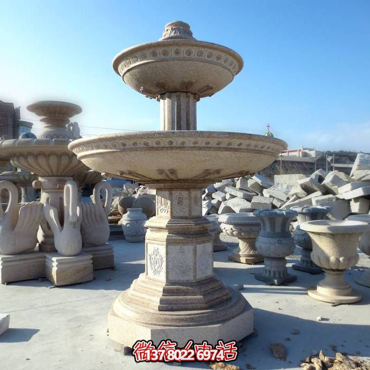 歐式黃銹石噴泉流水轉(zhuǎn)動球，點綴酒店會所景觀