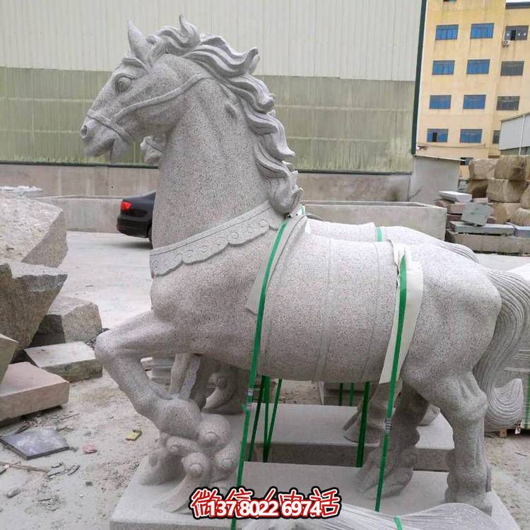 主題砂巖雕刻馬擺件，點(diǎn)綴園林廣場美景