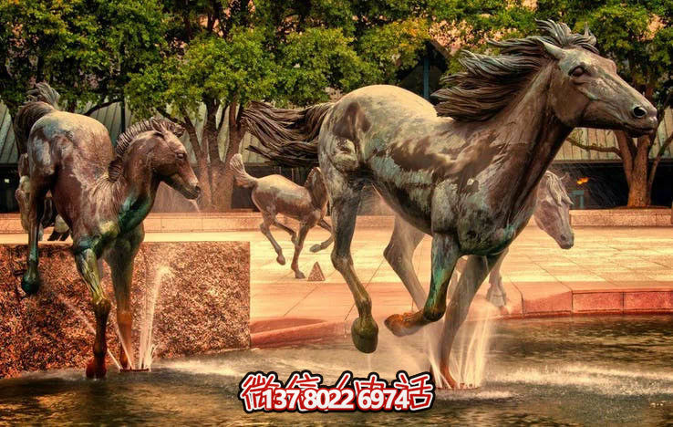 不銹鋼大型戶(hù)外景觀(guān)仿真奔跑馬雕塑