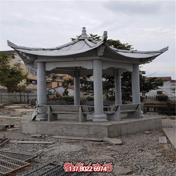 大理石石雕戶(hù)外公園涼亭雕塑