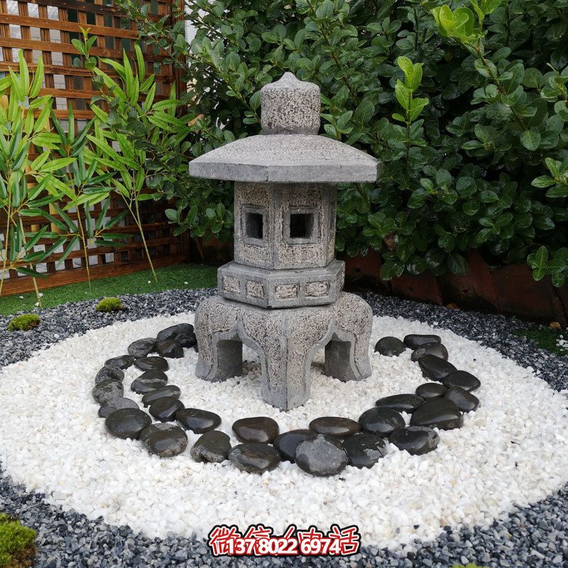 日式戶外石雕石燈，傳承精致大理石園林雕塑