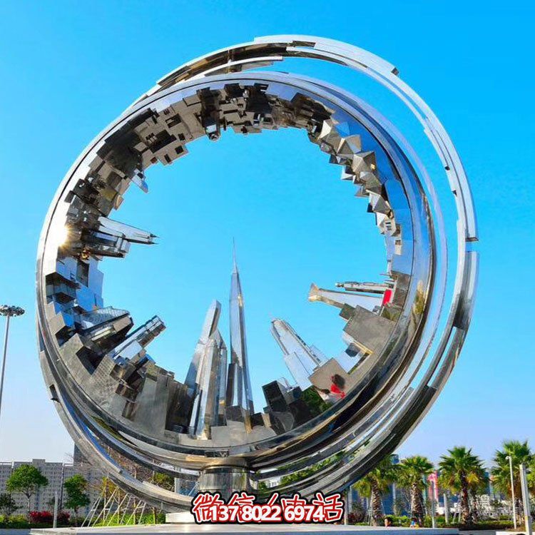 不銹鋼抽象齒輪雕塑，點(diǎn)綴園林景觀