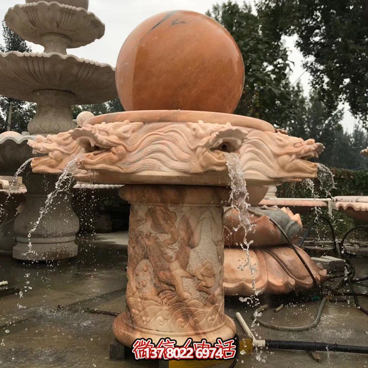 天然紅木雕刻龍頭風(fēng)水球，企業(yè)禮品貼心挑選
