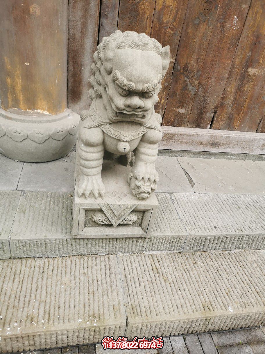 大理石石雕獅子雕塑，完美裝點庭院門口