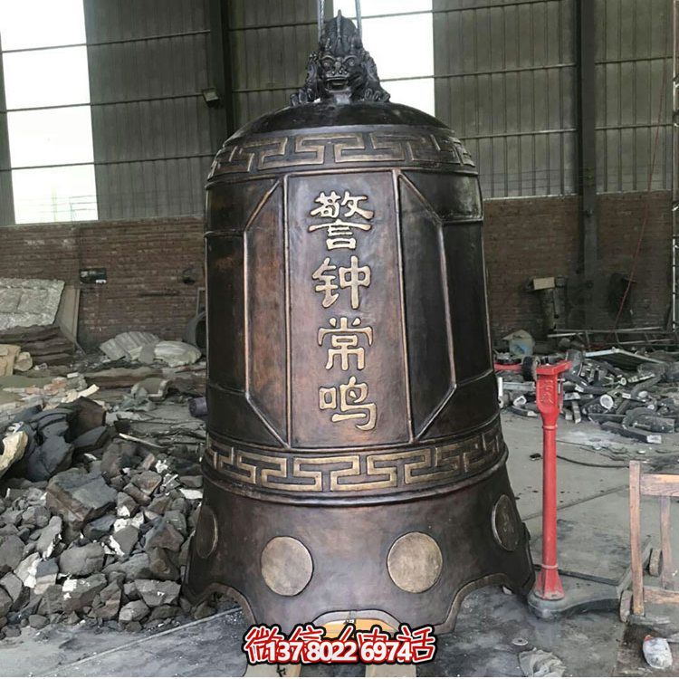 大型仿銅鐘玻璃鋼雕塑，給景區(qū)、寺廟、園林帶來更多美好