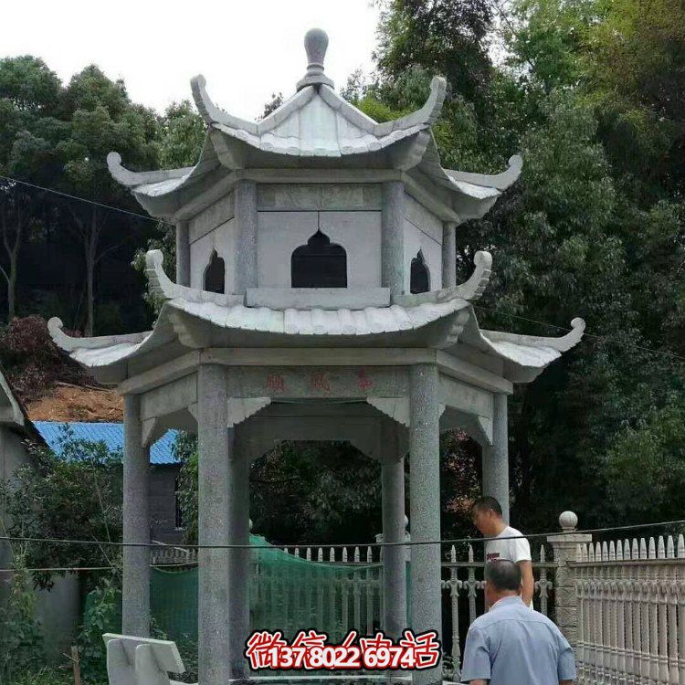 大型石雕涼亭，精美的室外裝飾