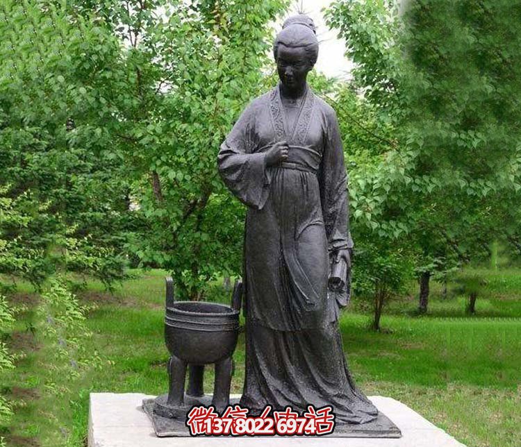 宋代婉約風(fēng)青銅鍛造銅雕，李清照詩(shī)意縈繞