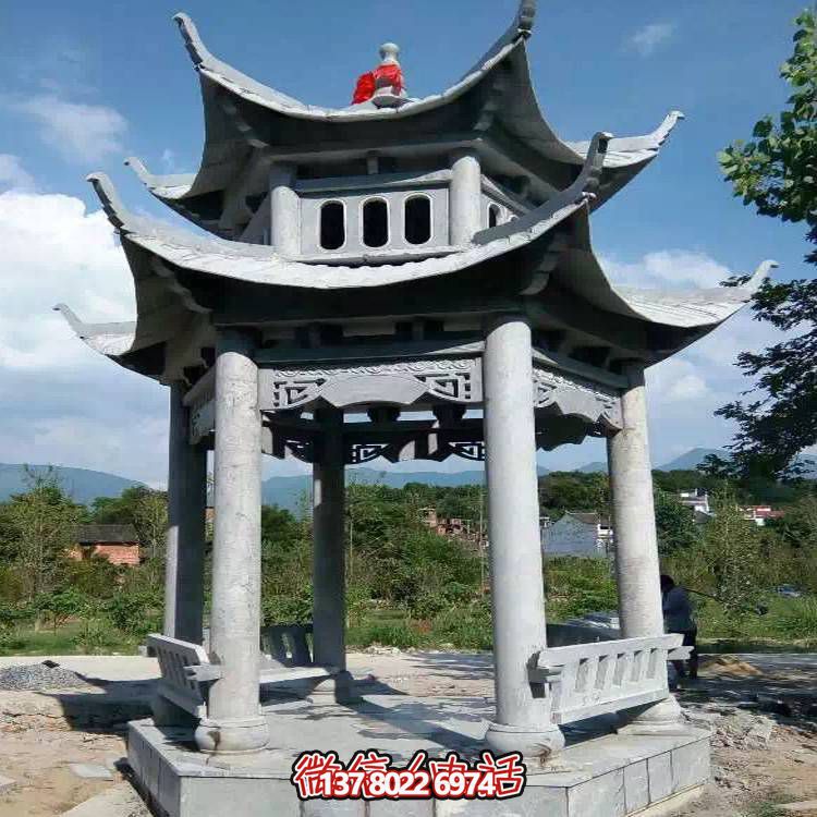 優(yōu)雅雙層石雕涼亭，給您的園林添彩