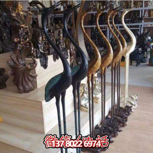 精美銅雕擺件，裝飾園林景區(qū)的丹頂鶴雕塑