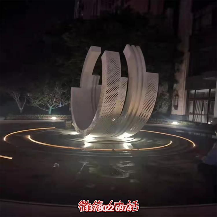 不銹鋼噴泉雕塑裝飾擺件，點綴售樓小區(qū)的美麗