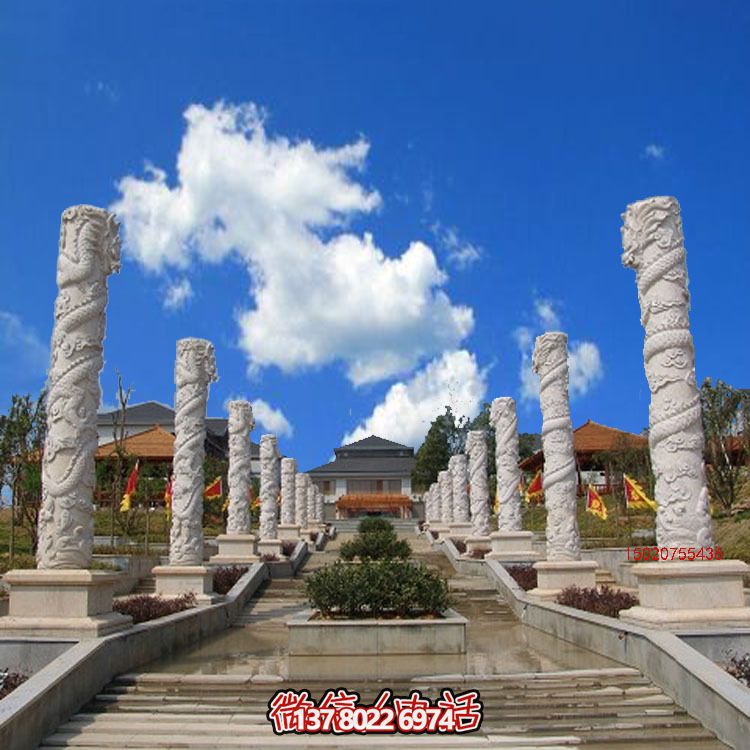 漢白玉龍柱石雕，傳承中華園林文化精髓