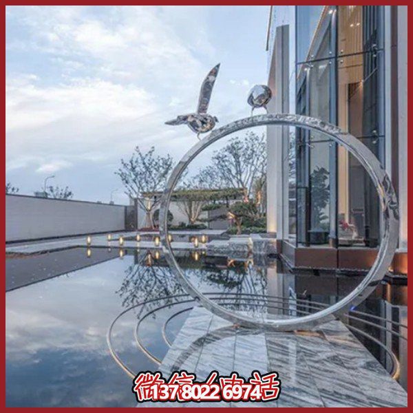 創(chuàng)意不銹鋼圓環(huán)雕塑——為酒店會所、戶外景觀增添幾何美感