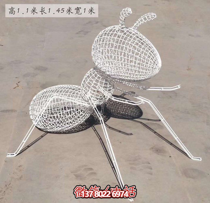 不銹鋼網(wǎng)格照明螞蟻雕塑，點(diǎn)亮大型園林景觀
