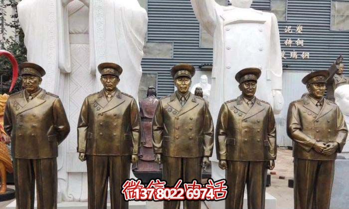 不銹鋼仿銅雕塑十大元帥雕像，精彩綻放在廣場(chǎng)