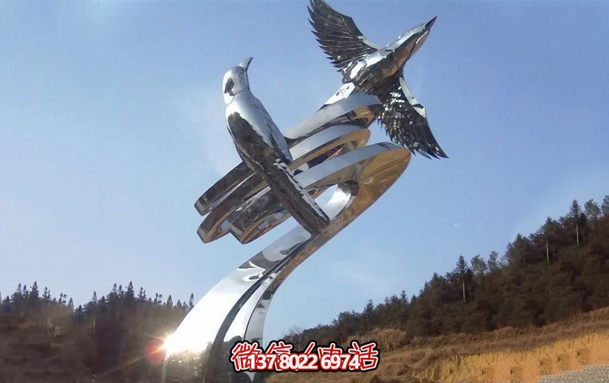 不銹鋼和平鴿雕塑，營造和諧的園林景觀