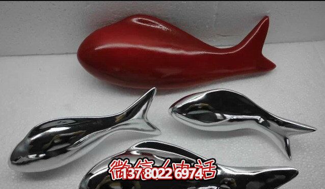 精致簡約不銹鋼魚雕塑，點綴室內(nèi)裝飾