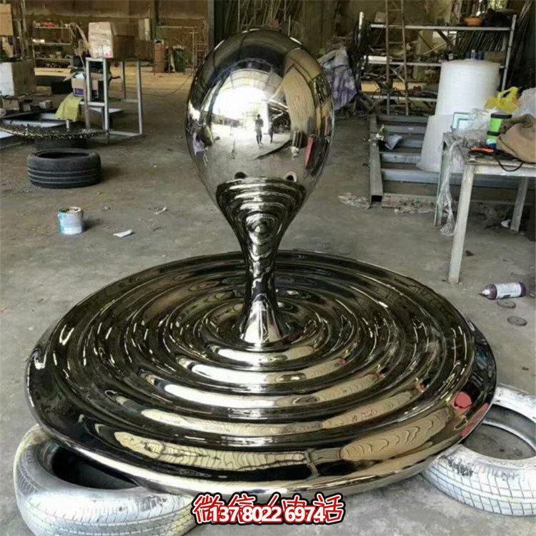 水景景觀不銹鋼擺件，精致創(chuàng)意鏡面水滴擺放