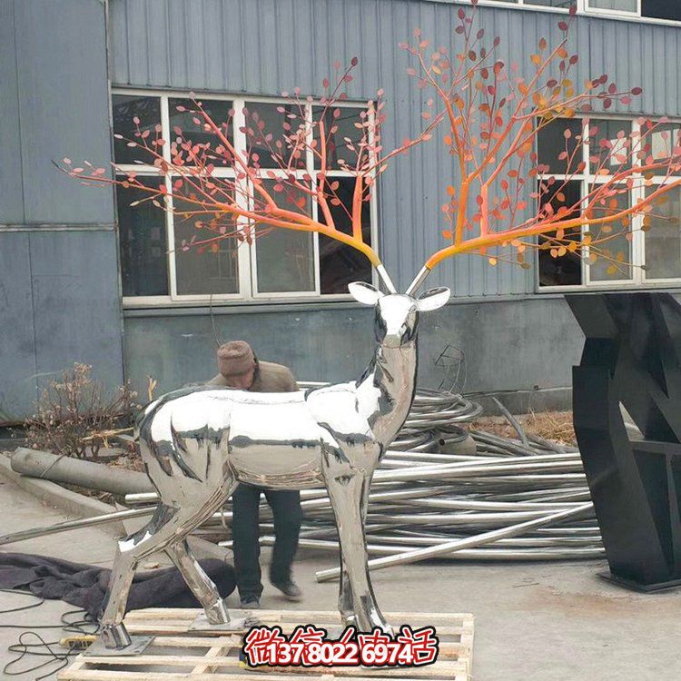 精致不銹鋼鏡面雕塑擺件，為您的園林景觀增添精彩