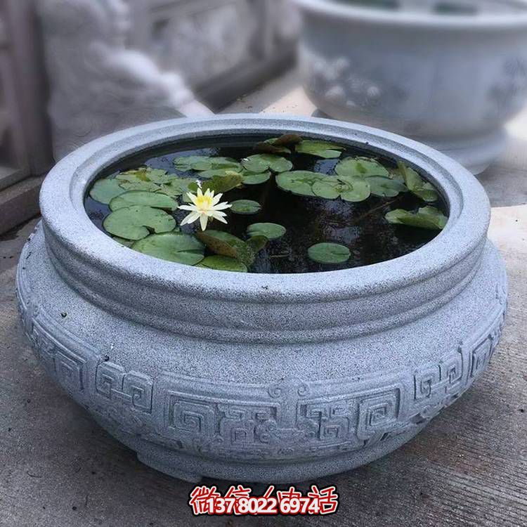 仿古大理石石雕魚缸，用藝術裝點你的生活