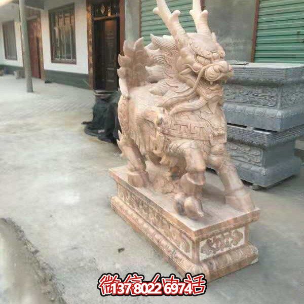 高端定制大理石石雕獅子雕塑，裝點大型庭院、別墅、門口，招財又安全