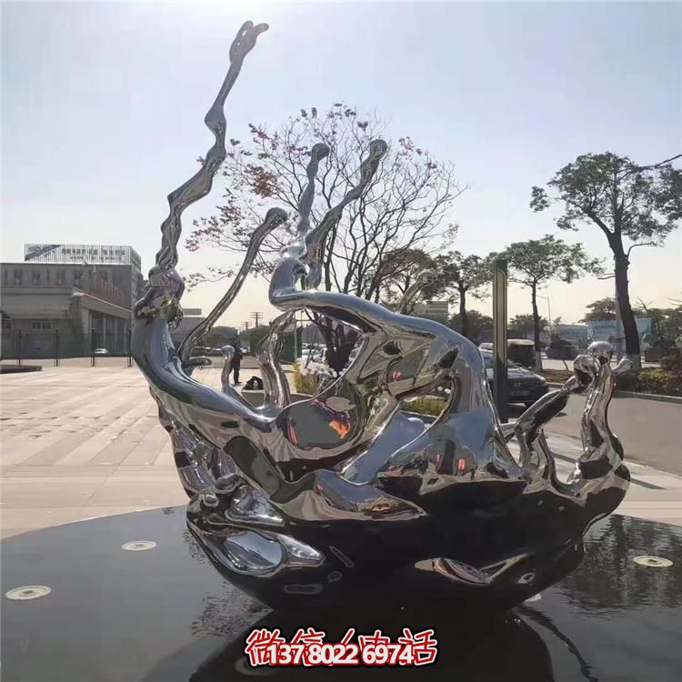 創(chuàng)意不銹鋼浪花雕塑，美化你的戶外廣場