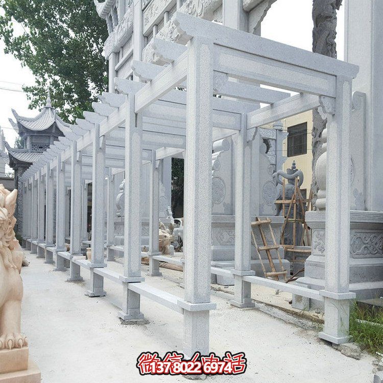 精美大理石石雕裝飾長廊，美化小區(qū)戶外環(huán)境