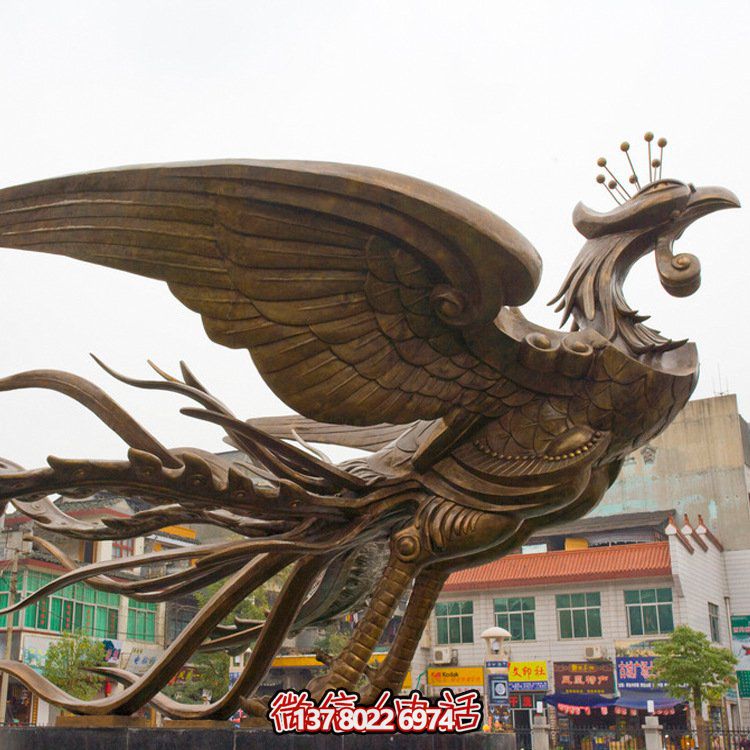 大型鳳凰銅雕擺件，增添廣場氣派