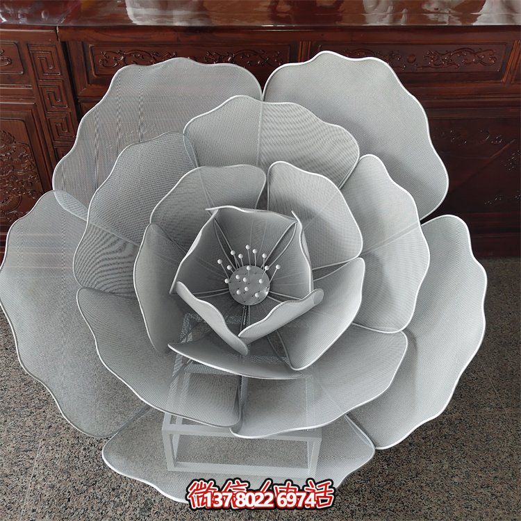 不銹鋼鏤空戶外蓮花雕塑，更美的園林景觀