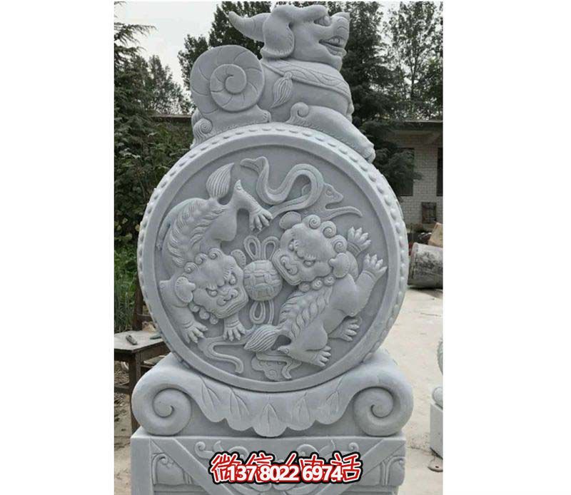 精美大理石抱鼓石雕塑，點(diǎn)綴園林景觀