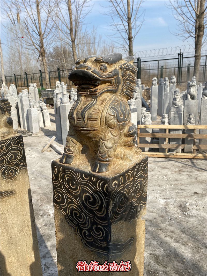 傳統(tǒng)風格古典庭院——祥云環(huán)繞、大理石拴馬柱