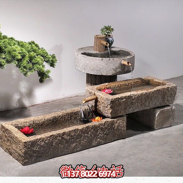 石槽組合戶外魚缸，完美景觀美化家居養(yǎng)魚空間
