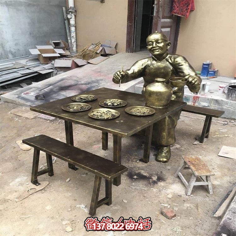 玻璃鋼仿銅人物雕塑擺件，高雅裝點(diǎn)戶外園林