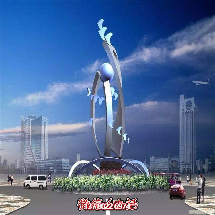 大型不銹鋼抽象藝術(shù)飛翔雕塑，豐富景觀廣場(chǎng)