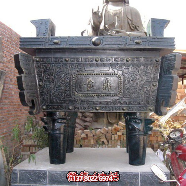精美佛教用品銅香爐擺件，長方形裝飾家居