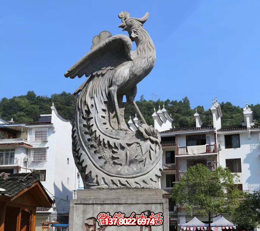 鳳凰雕塑，給公園帶來靈動之美