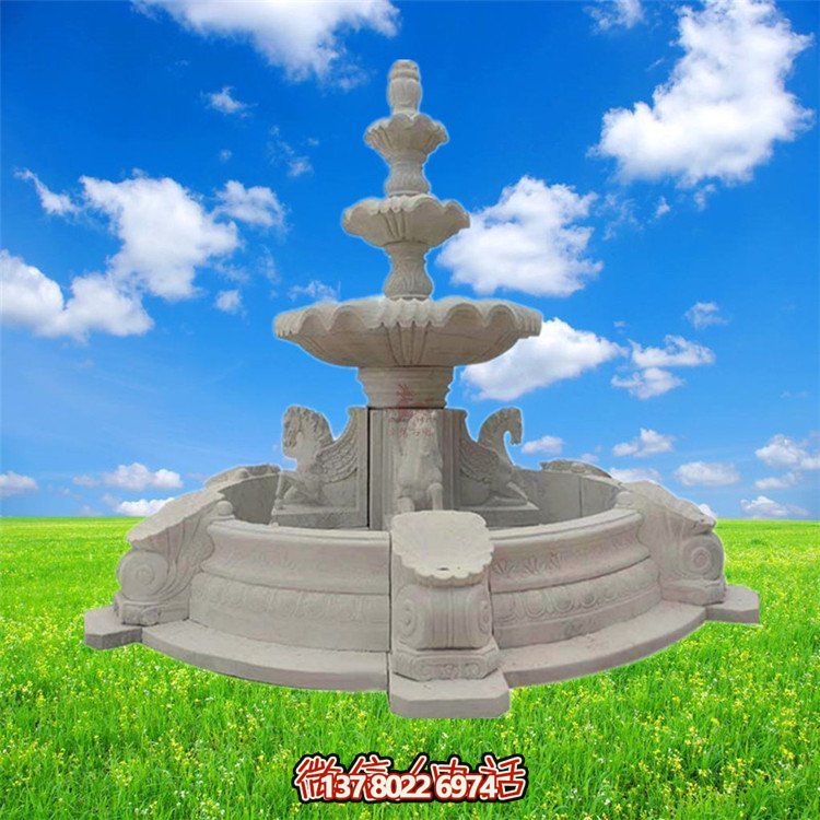 精美石雕噴泉，點綴大理園林之美