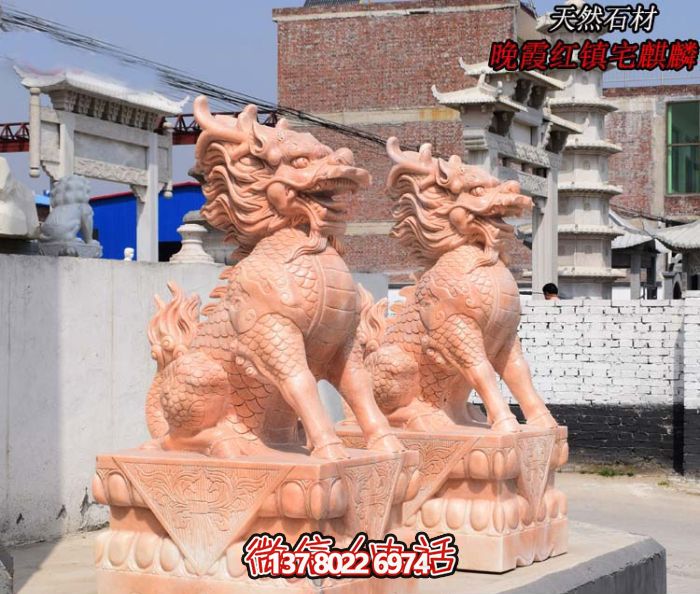 仿古神麒麟石雕，點綴您的庭院門口