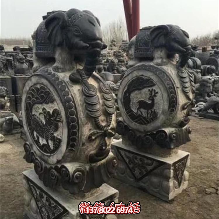 仿古青石大象雕塑，鎮(zhèn)宅安邸