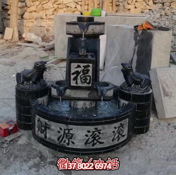 大理石雕刻造景擺件，營(yíng)造室外庭院財(cái)源滾滾流水水