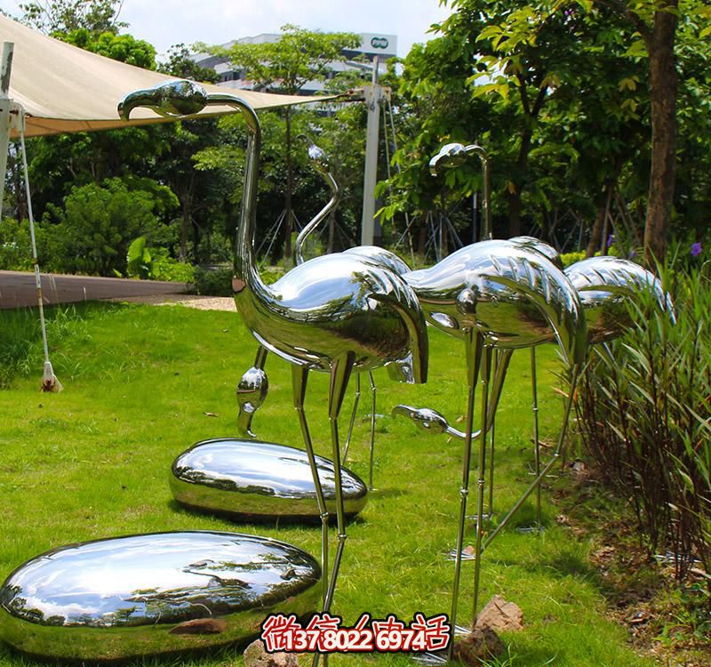 室外不銹鋼火烈鳥(niǎo)雕塑 室外不銹鋼火烈鳥(niǎo)雕塑