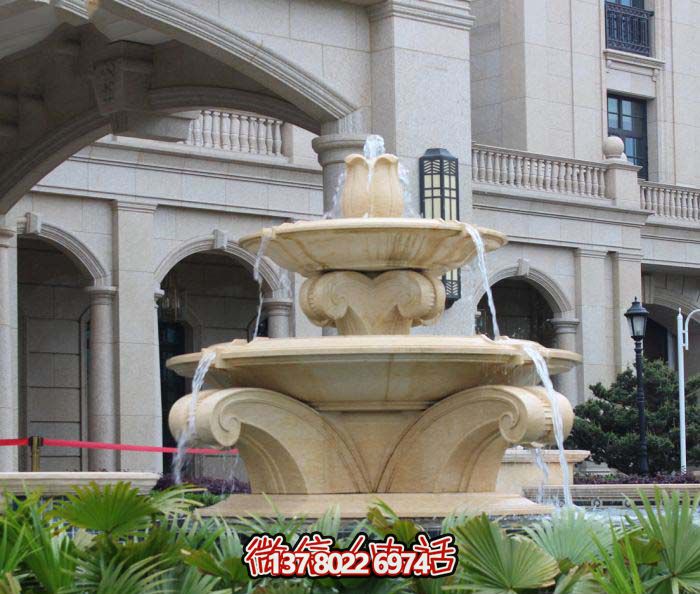 歐式風(fēng)格大理石噴泉雕塑，美化酒店、廣場(chǎng)、景觀
